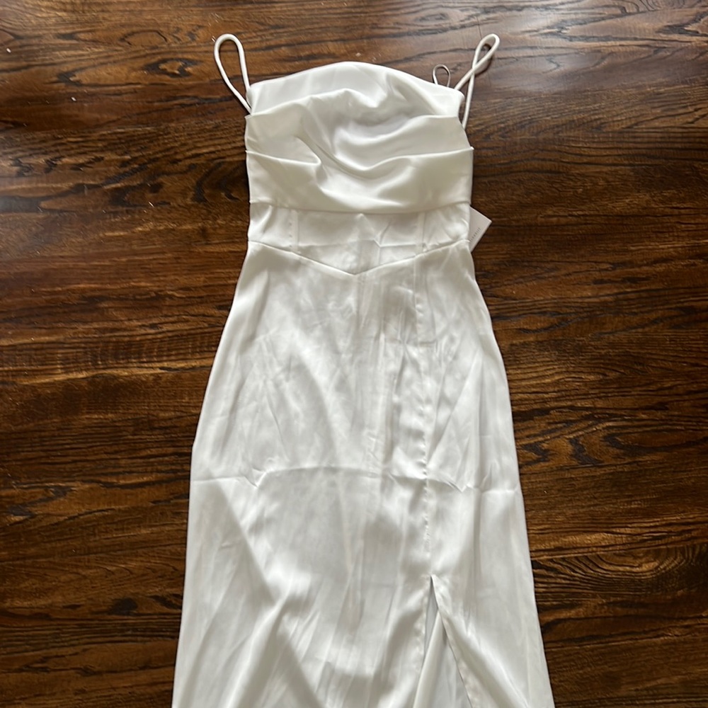 White Hello Molly, maxi dress, silk material